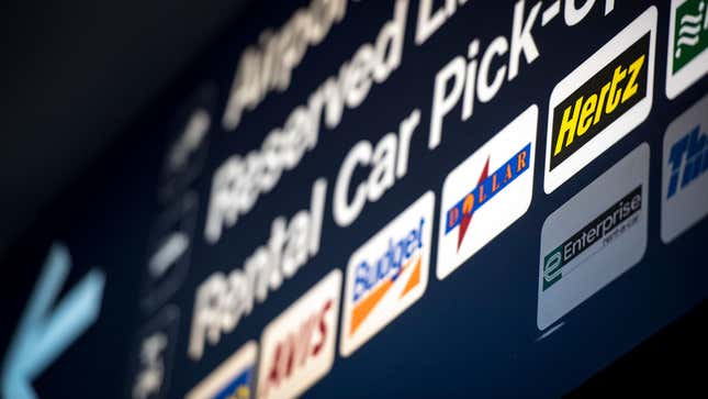 Pictures of car rental signs at the airport